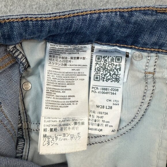 Levis 711 Skinny Jeans Womens Size 28 Medium Wash Denim Stretch Ankle Length - Picture 15 of 16